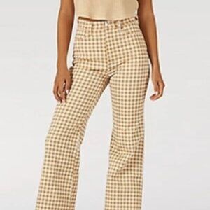 Wrangler High Rise Women Jeans in Tan Checkered